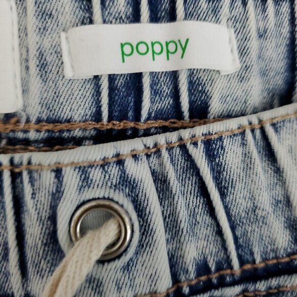 💎 210 Re-Generation By Celebrity Pink Poppy Denim Distressed Tapered Jeans - Picture 3 of 7